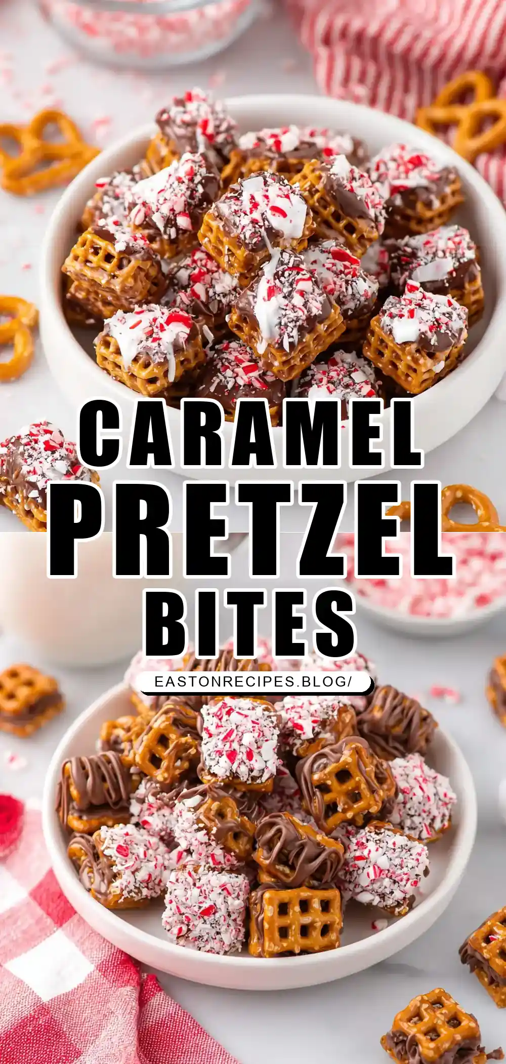 Christmas Caramel Pretzel Bites