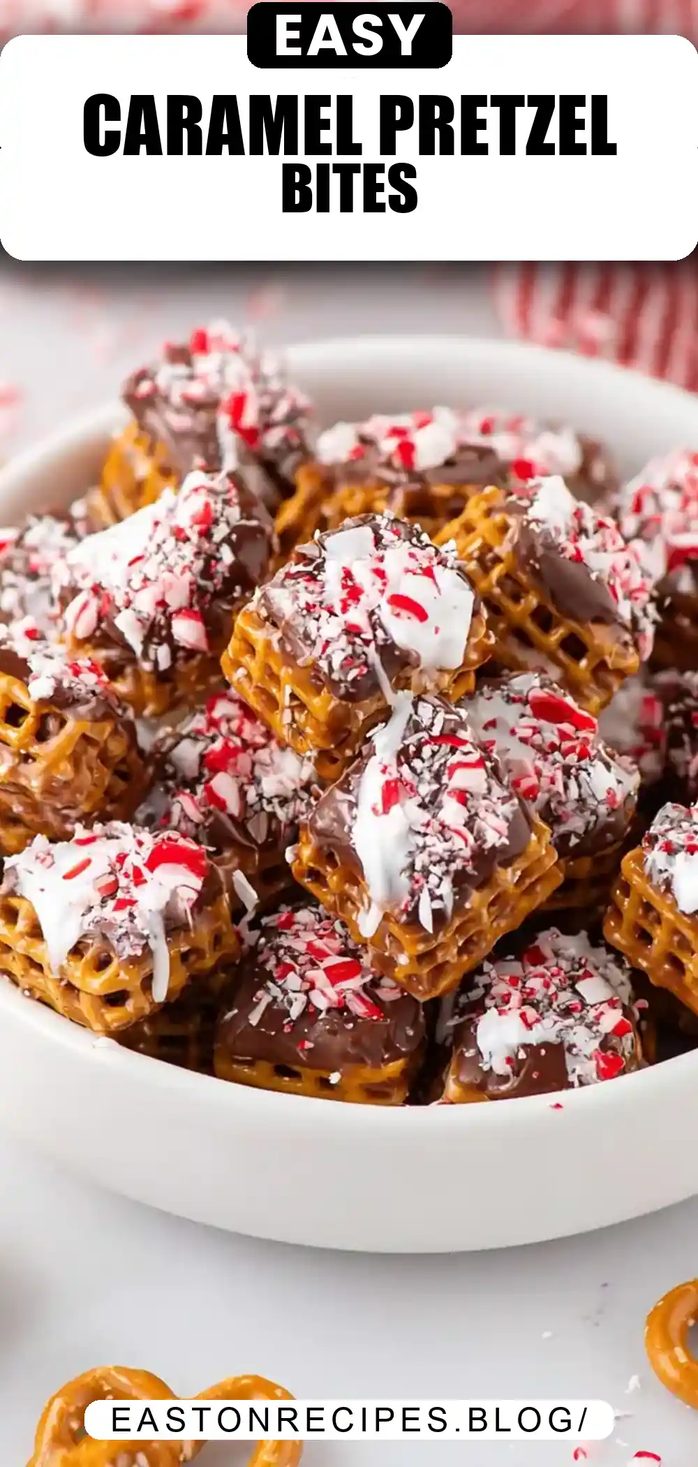 Christmas Caramel Pretzel Bites