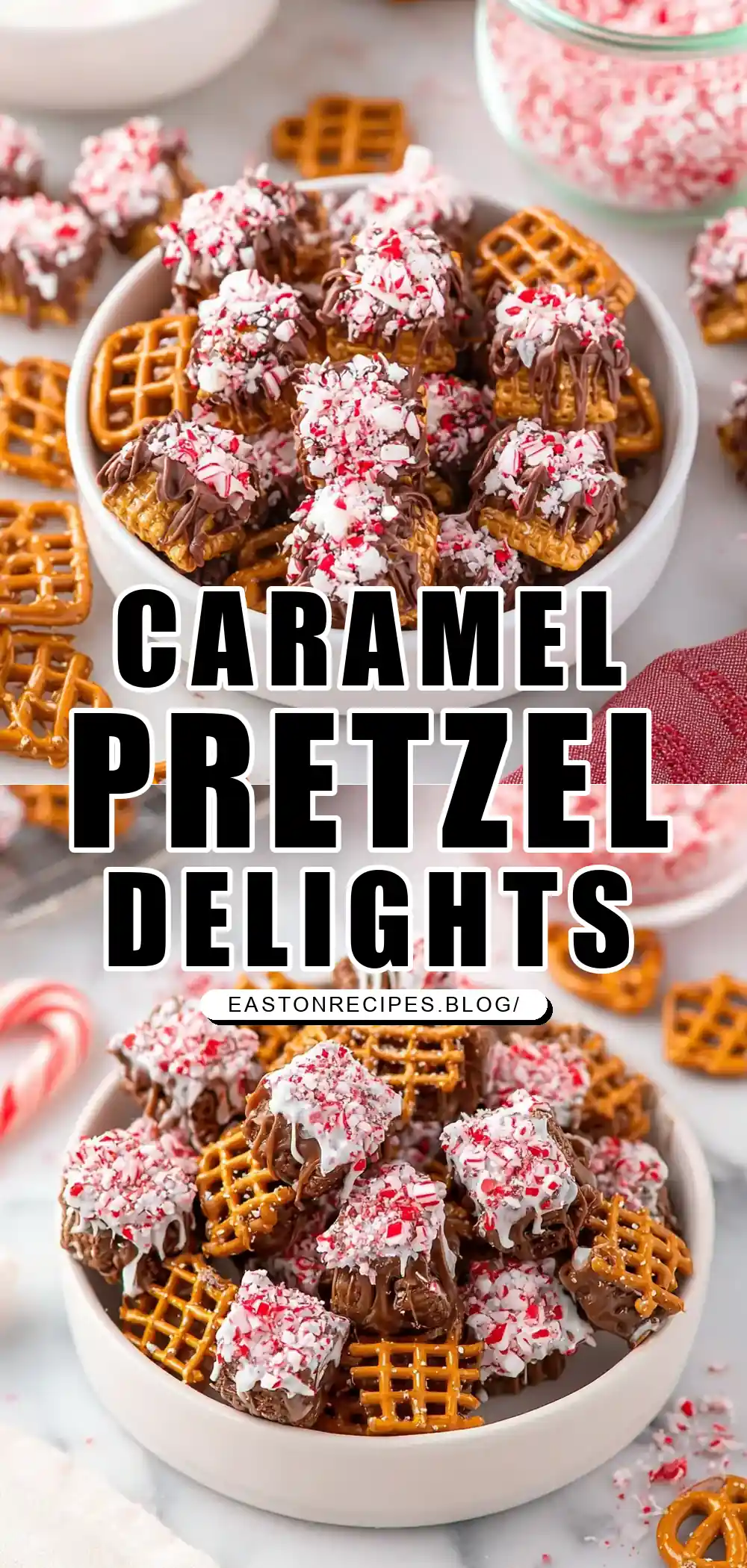 Christmas Caramel Pretzel Bites