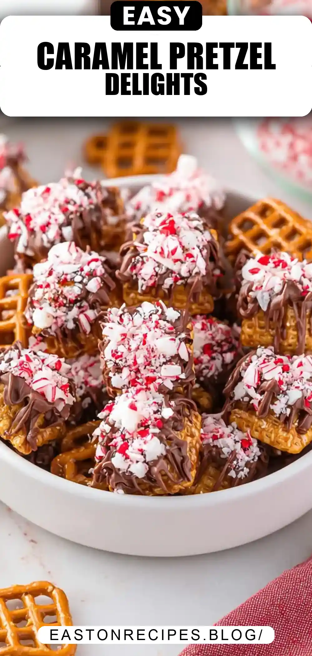 Christmas Caramel Pretzel Bites