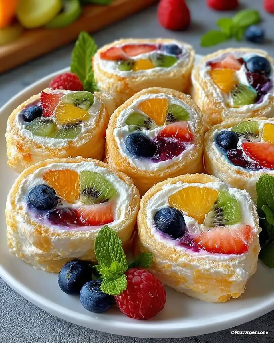Cheesecake Fruit Salad Roll Ups
