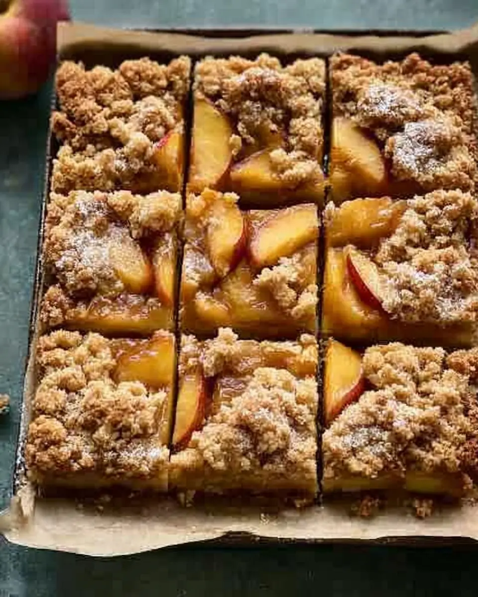Easy Peach Crumb Bars Recipe – Buttery Homemade Peach Dessert Bars for Summer Baking