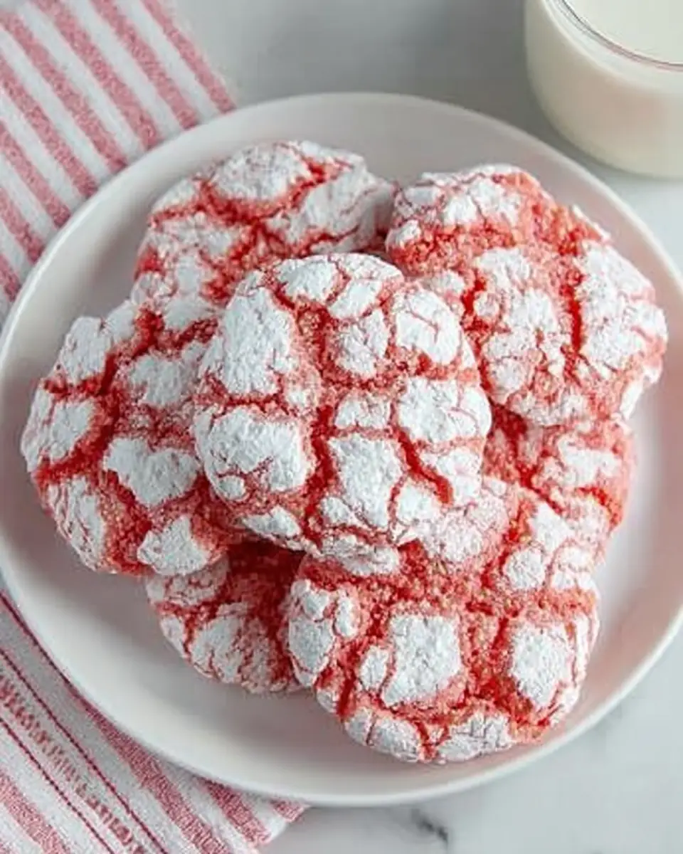 Easy Strawberry Crinkle Cookies with Cake Mix