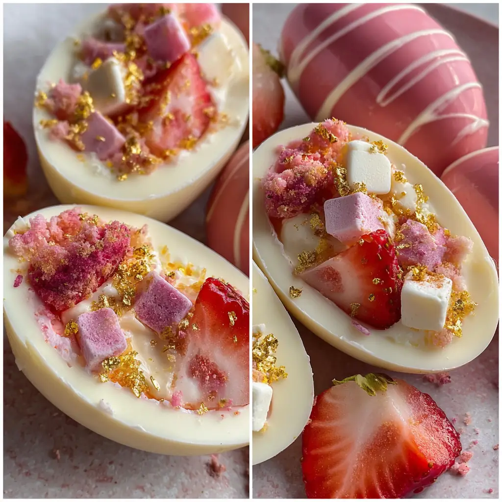 A delicious plate of Sweet Strawberry Shortcake Easter Egg Bombs You’ll Love
